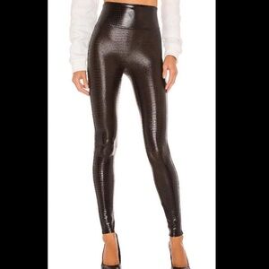 SPANX faux leather snakeskin leggings
